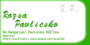 rozsa pavlicsko business card